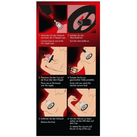 Вакуумная помпа для сосков с вибрацией Bad Kitty Vibrating Nipple Cups