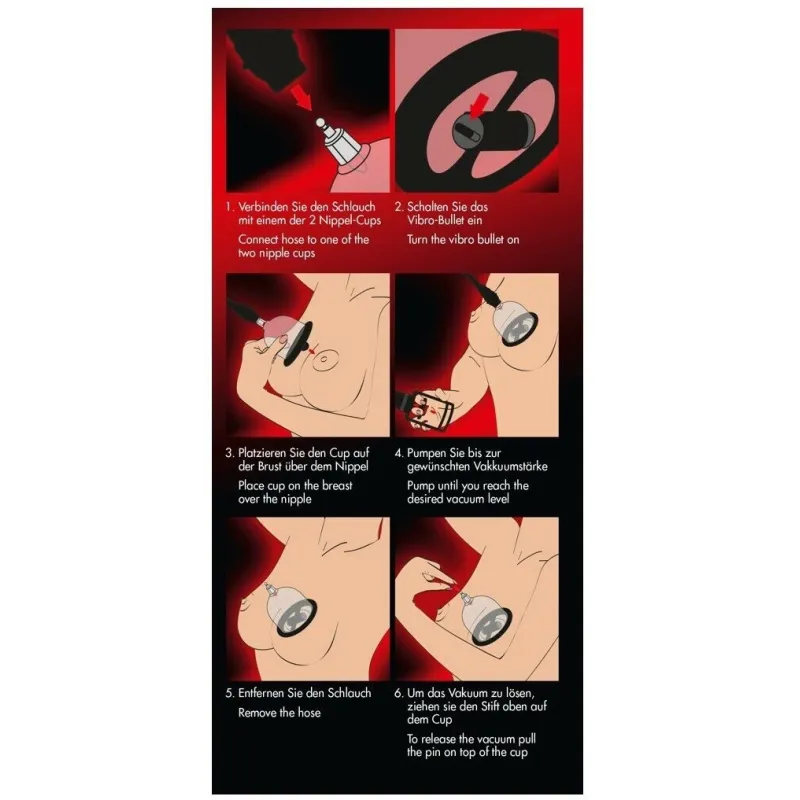 Вакуумная помпа для сосков с вибрацией Bad Kitty Vibrating Nipple Cups