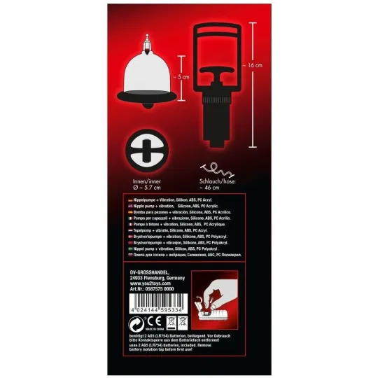 Вакуумная помпа для сосков с вибрацией Bad Kitty Vibrating Nipple Cups