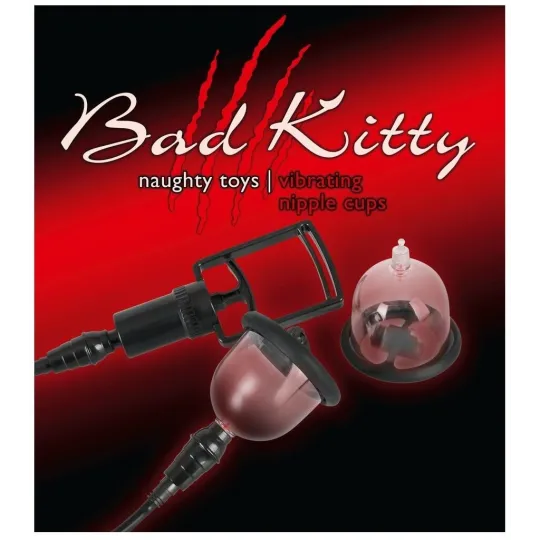 Вакуумная помпа для сосков с вибрацией Bad Kitty Vibrating Nipple Cups
