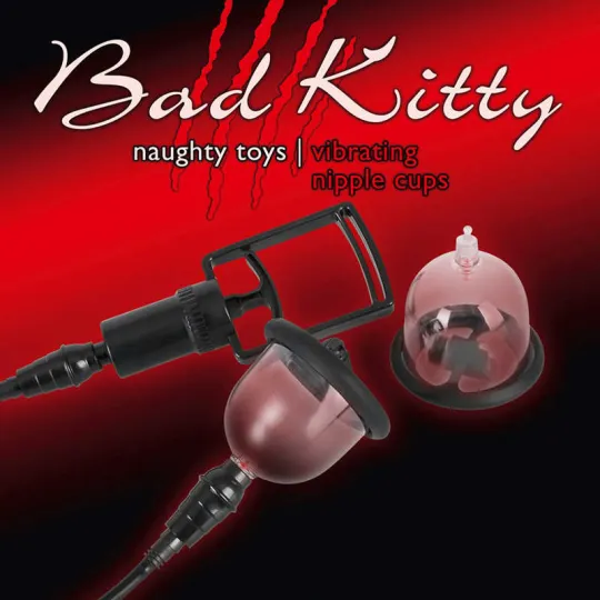 Вакуумная помпа для сосков с вибрацией Bad Kitty Vibrating Nipple Cups