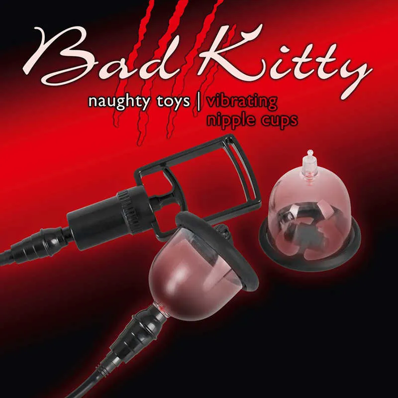 Вакуумная помпа для сосков с вибрацией Bad Kitty Vibrating Nipple Cups